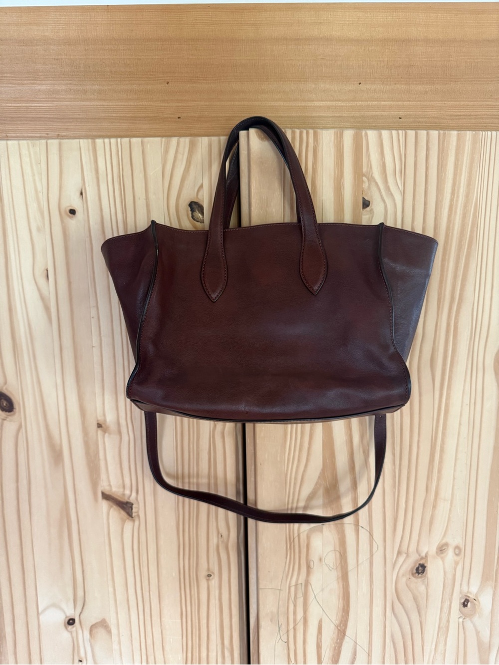 Massimo Dutti burgundy tote